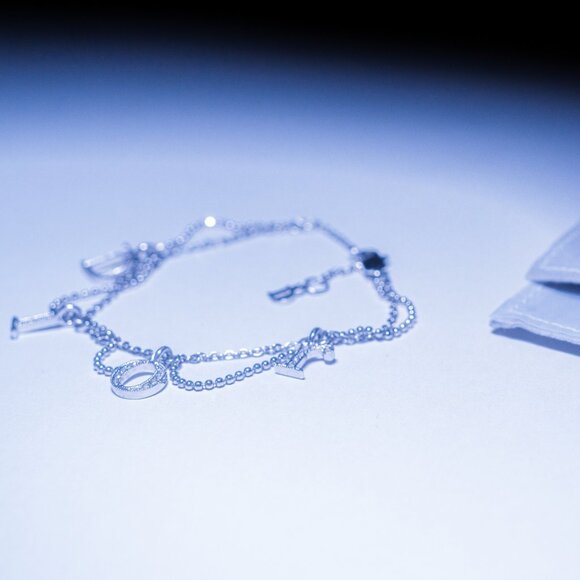 Christian Dior Multi Chain Crystal Logo Charm Bracelet - Picture 4 of 7